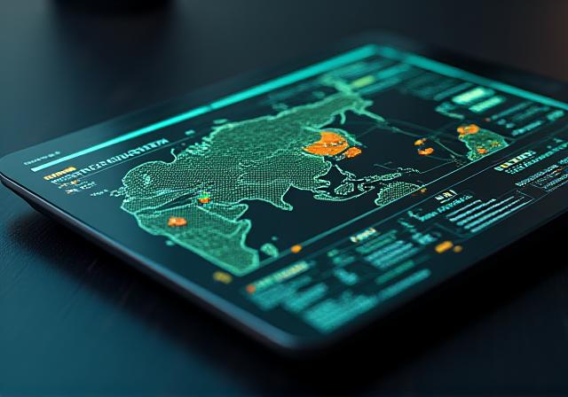 Digital monitoring interface showing real-time temperature and location data